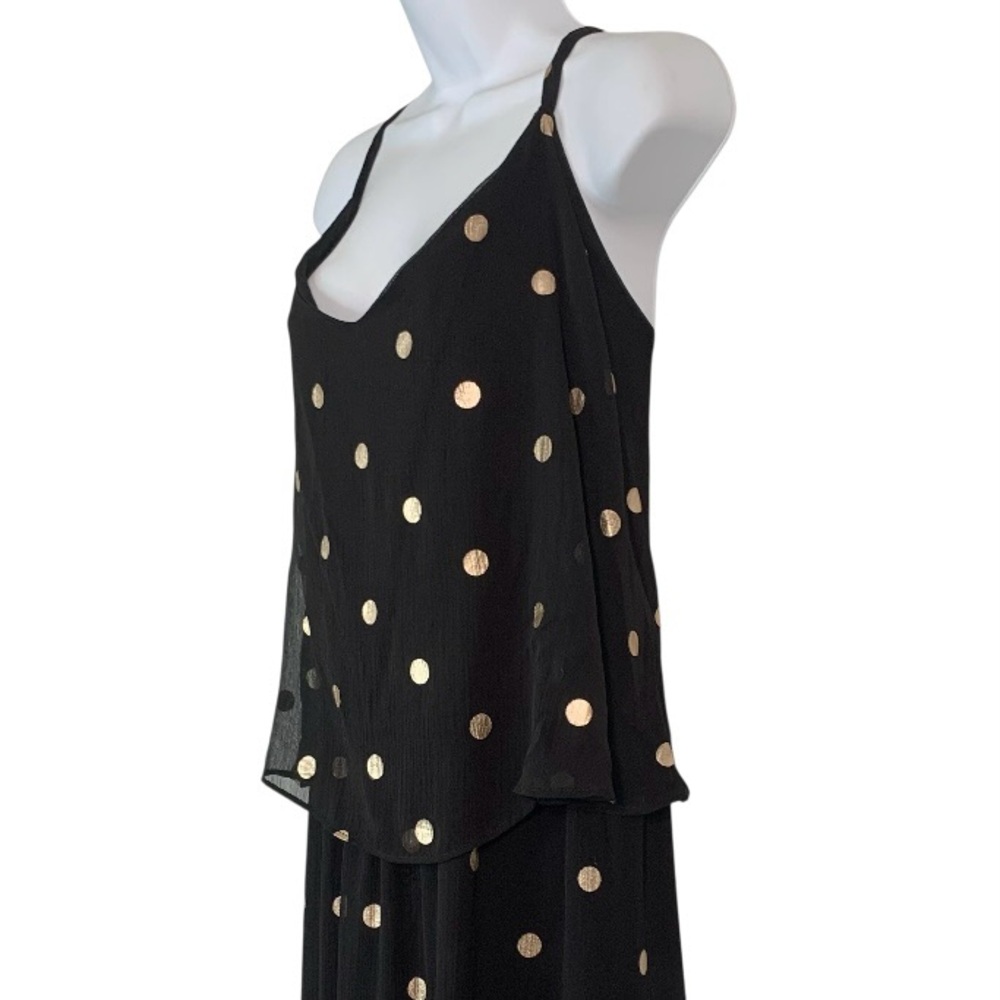 CAPSULE Black Maxi Dress with Rose Gold Spots Sz 28 - Picture 8 of 11